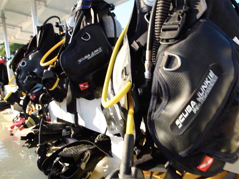 dive equipment on boat