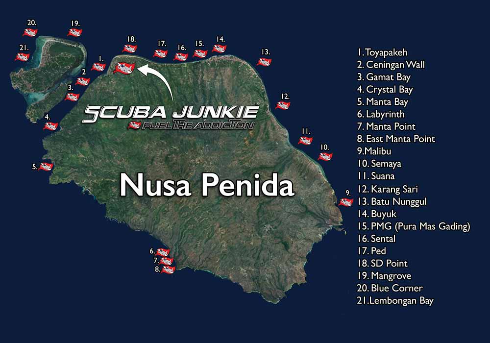 Nusa penida dive site map